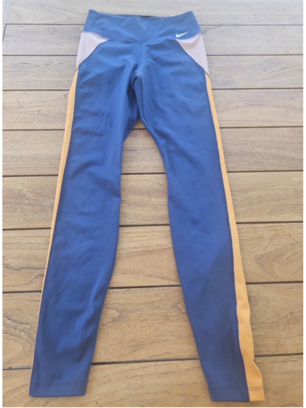 NWT Nike One Dri-FIT Colorblock Mid-Rise Leggings Blue Pink Orange Size Small